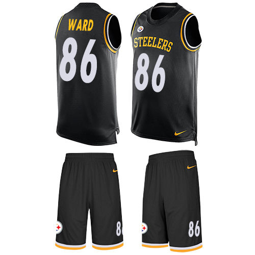 Men's Limited Hines Ward Nike Jersey Black - #86 Tank Top Suit NFL Pittsburgh Steelers